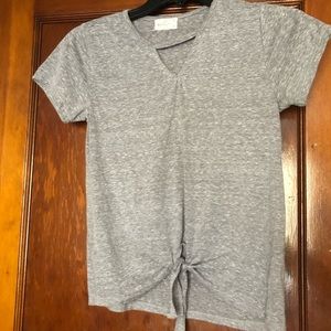 Gray short sleeve tie T-shirt
